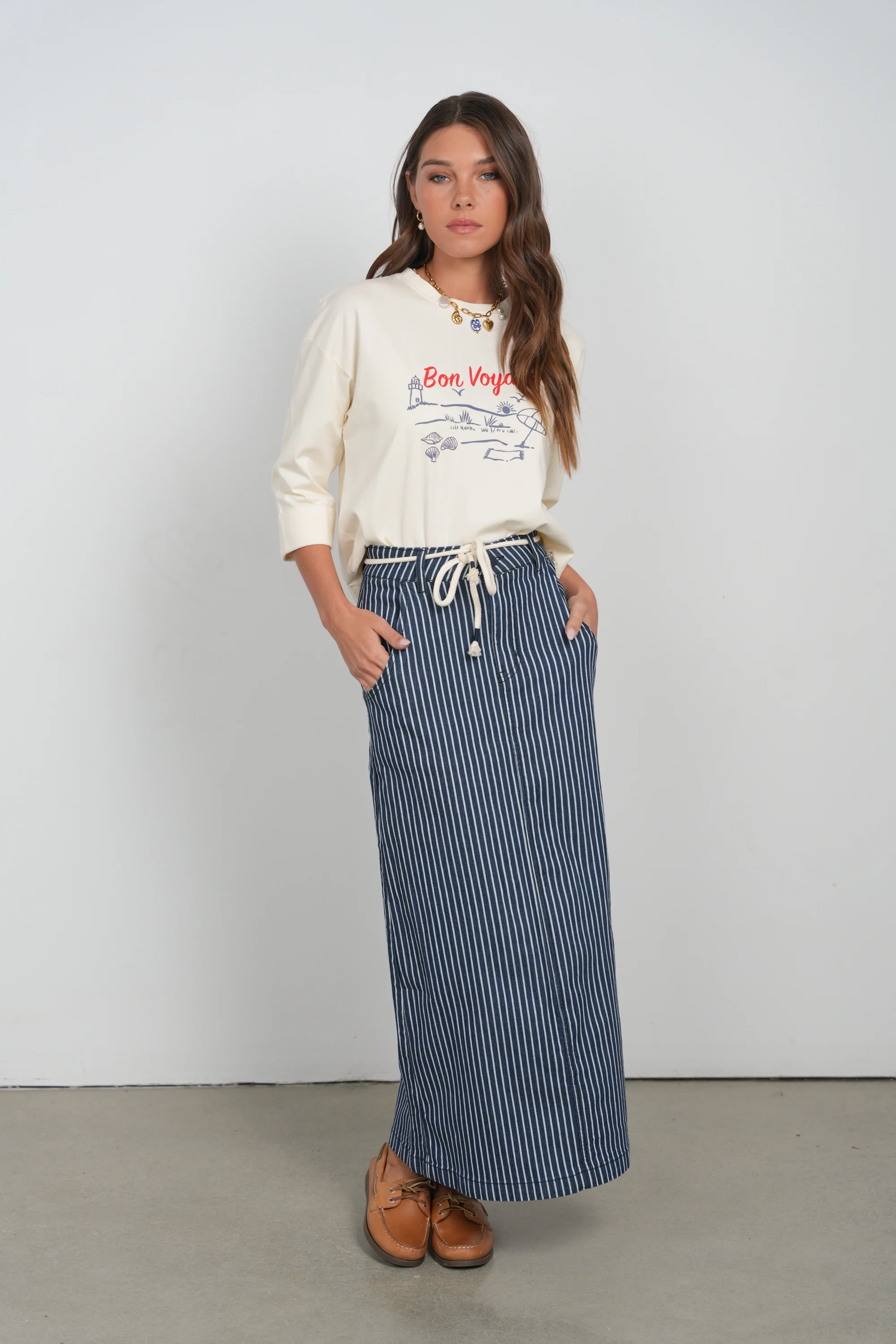 Point X HD Striped Maxi Skirt - Image 6