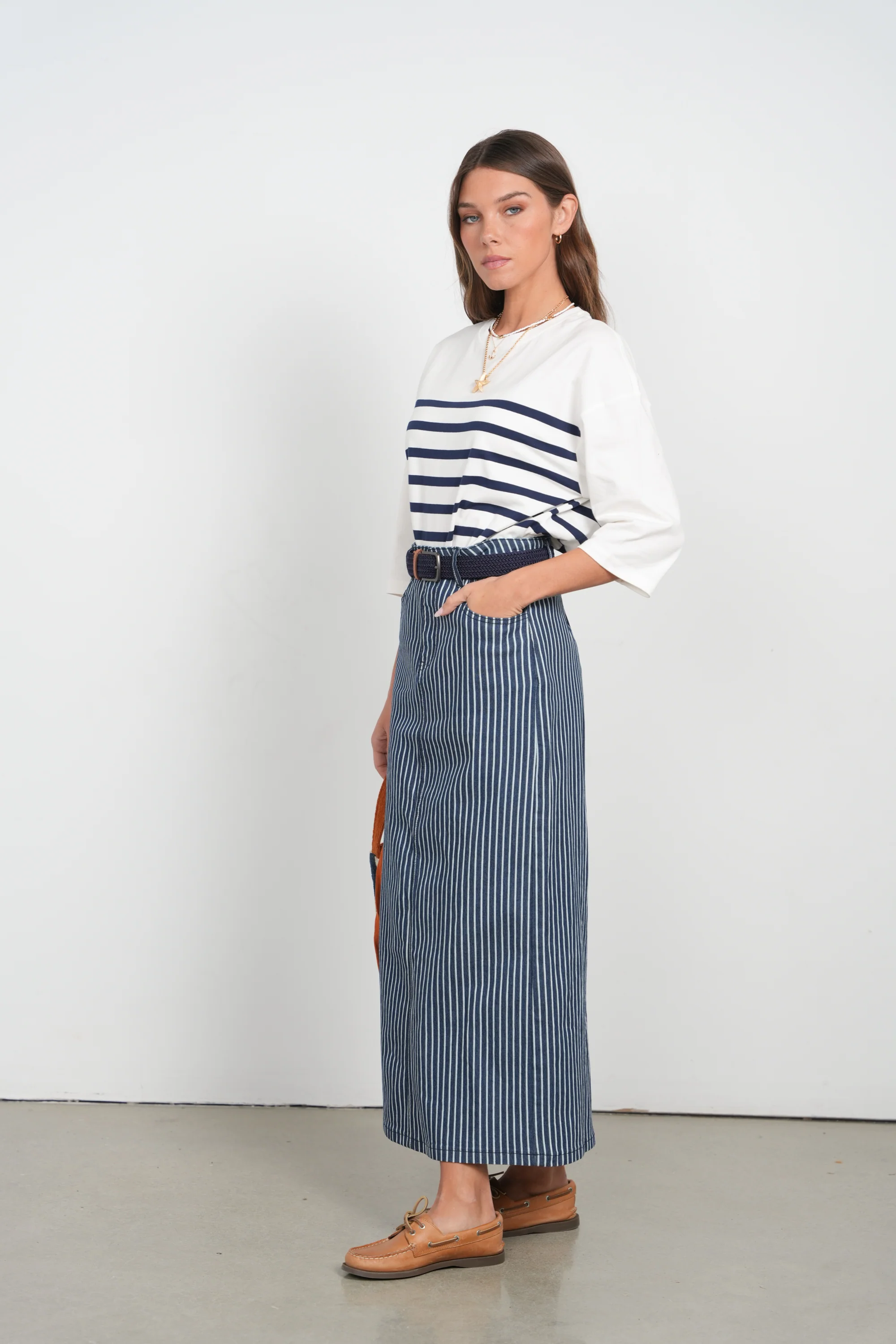 Point X HD Striped Maxi Skirt - Image 9